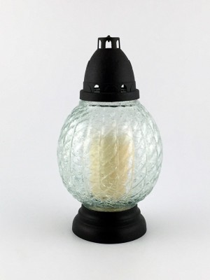 Glas-Grabkerze "Spezial Bruchglas" 24 cm