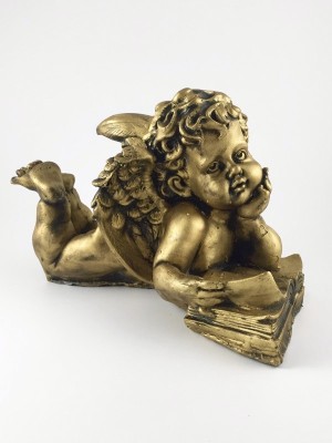 Engel groß 37 cm lang goldfarbig