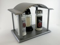 Kerzenhaus grau beschichtet groß Kerzenhaus grau beschichtet groß