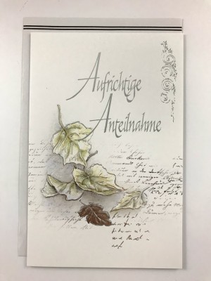 Gedenkkarte "Aufrichtige Anteilnahme"